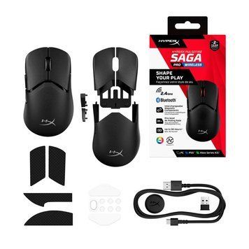 Мишь HyperX Pulsefire SAGA PRO, RGB, USB-A/WL/BT, черный A2PB2AA фото