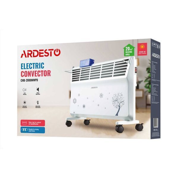 Конвектор електричний Ardesto CHB-2000MWPD 2000 Вт, 20 м2, відкритий нагрів.елемент, IP20, мех.управління 252746 фото