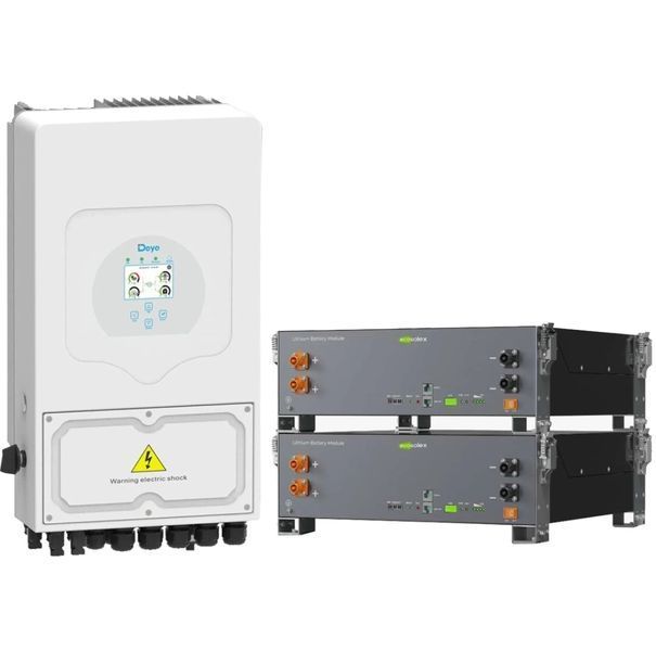 Система хранения энергии DEYE SV-1DE6K2-LEC10K1-1 6kW 10.2kWh 2BAT LiFePO4 &ge;6000 циклов (SV-1DE6K2-LEC10K1-1) SV-1DE6K2-LEC10K1-1 фото