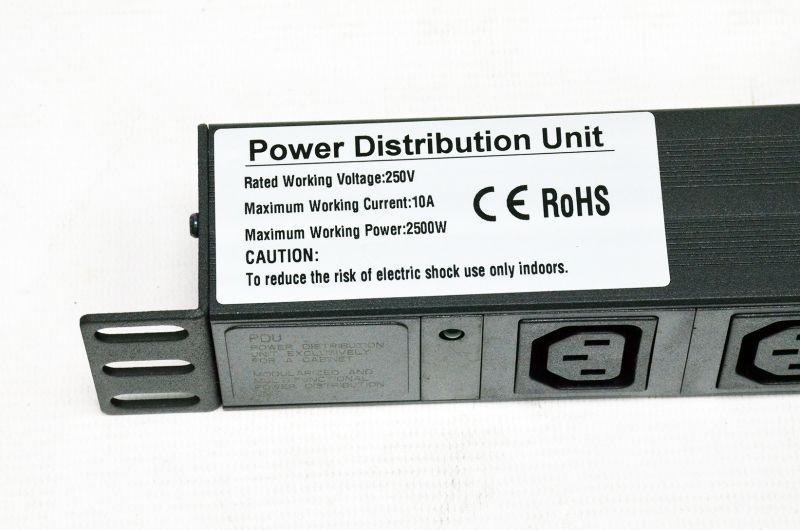 Блок 19"на 8 розеток. С13, 10А, с индикат., без шнура, черный, 1U KD-IEC1008WKPB19A-C14 фото
