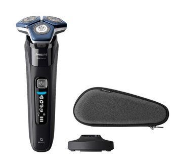 Бритва електр. Philips Series 7000 роторная, бритв.головок-3, Li-Ion, сух.+влажн., триммер, индикат. заряда, триммер, чехол, синий S7886/35 фото