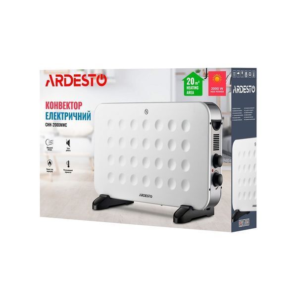Конвектор електричний Ardesto CHH-2000MWC 2000 Вт, 20 м2, відкритий нагрів.елемент, IP20, мех.управління 246885 фото