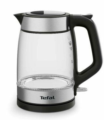 Електрочайник Tefal Glass Kettle 1.7л, скло, з підсвіткою, чорно-срібний KI605830 фото