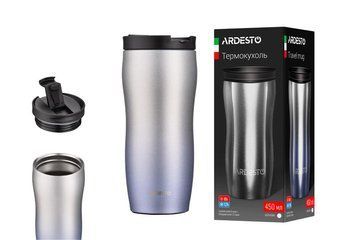 Термокухоль Ardesto Metallic, 450мл, нержавіюча сталь, синій AR2645GM фото