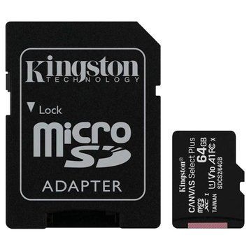 Kingston 64GB microSDXC Canvas Select Plus 100R A1 C10 Card + ADP Карта памяти 99-00016336 фото