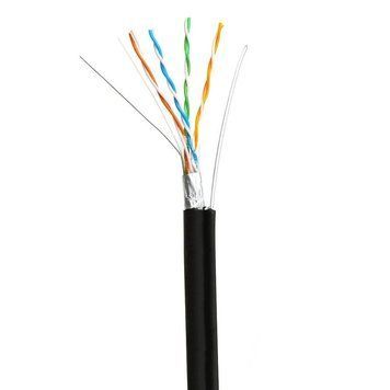 Кабель вита пара ATIS FTP 4*2*0.5-CU PE MT кат.5е (FTP мідь зовнішній з несучим тросом) бухта 305м 301922 фото