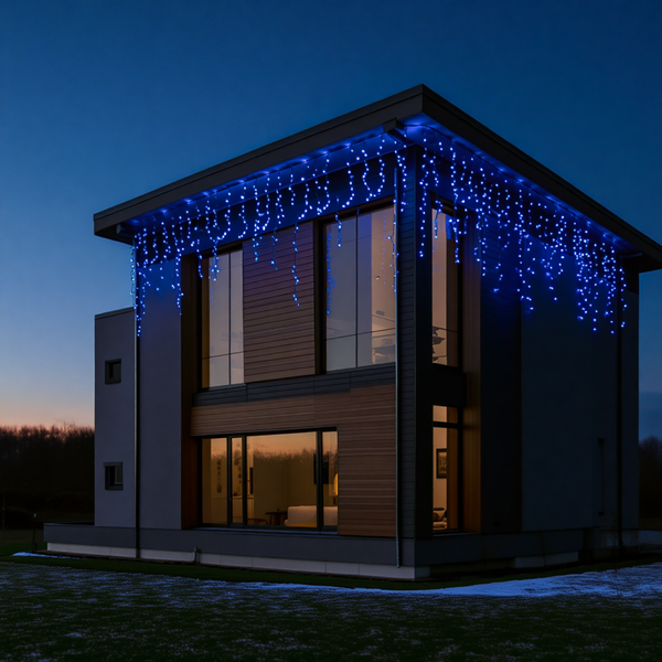 Вулична гірлянда Бахрома 25 м 405 LED чорний провід Синій 25MBBL 25MBBL фото