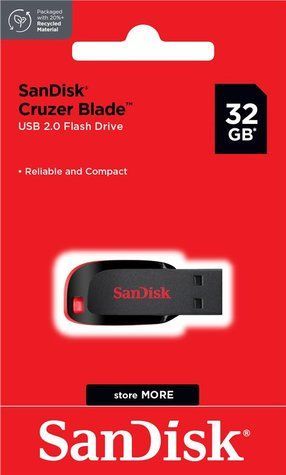 Накопичувач SanDisk 32GB USB 2.0 Type-A Cruzer Blade Чорний SDCZ50-032G-B35 фото