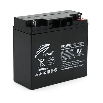Акумуляторна батарея AGM RITAR RT12180BL5, Black Case, 12V 18.0Ah (181х77х167) Q2 RT12180BL5 фото