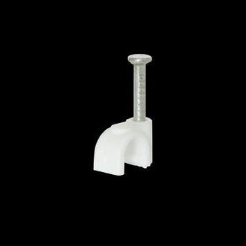 Скоба Ziplex для кабеля с гвоздем круглая d 6 белая(100шт) 99-00008906 фото