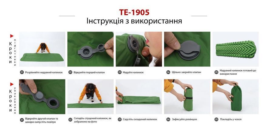 Туристичний килимок надувний TE-1905 4820211101480 фото