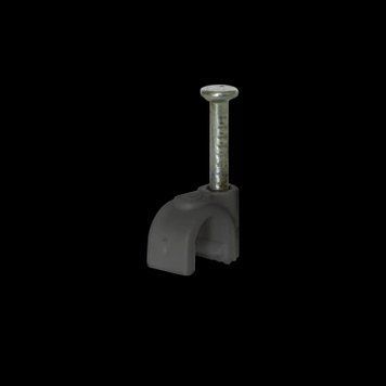 Скоба Ziplex для кабеля с гвоздем круглая d 6 черная (100шт) 99-00008907 фото