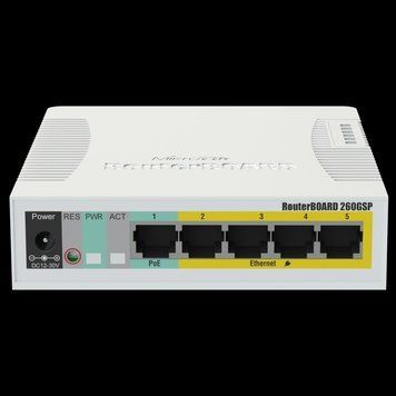 MikroTik RB260GSP (CSS106-1G-4P-1S) PoE Комутатор 5 портів керований 99-00014399 фото