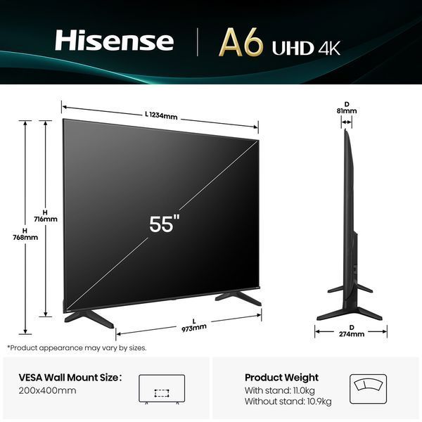 LED-телевізор Hisense 55A6Q (7134233) 20015898 фото