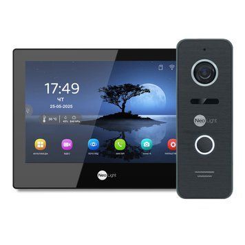 Комплект Neolight ALPHA Hybrid HD KIT B/Black: гібридний відеодомофон 8" з Wi-Fi та 2 Мп відеопанель 301763 фото