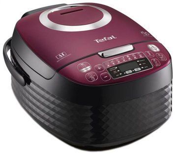 Мультиварка Tefal Spherical, 750Вт, чаша-4л, электронное управл., пластик, черно-бордовый RK740532 фото
