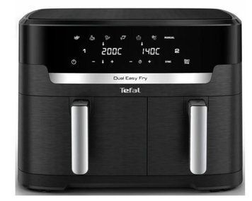 Мультипіч Tefal Dual Easy Fry XXL, 2700Вт, чаша-6.5+4.5л, сенсорне керув., 2 чаши, гриль, пластик, чорний EY9428E0 фото