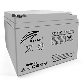 Акумуляторна батарея AGM RITAR RT12280, Gray Case, 12V 28Ah (166х178х125) RT12280 фото