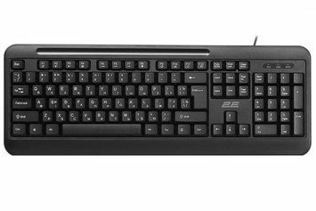 Клавіатура мембранна 2E KM1040 104key, USB-A, EN/UK/RU, чорний 2E-KM1040UB фото