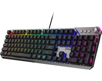 Клавіатура механічна MSI STRIKE 600 SILENT UA 104key, Kailh Midnight Pro Silent Tactile, USB-A, EN/UKR/RU, RGB, cрібний S11-04UA225-CLA фото
