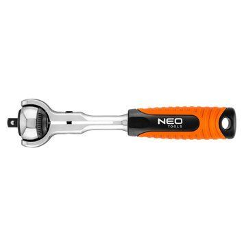 Ключ-трещотка Neo Tools, 1/4", 72 зубцов, 360°, CrV, 155мм 08-540 фото