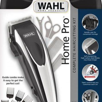Машинка для стрижки WAHL HomePro Complete Kit, від мережі, вібраційний мотор, насадок-8, кейс,акс. компл, сталь, чорно-сріблястий 09243-2616 фото