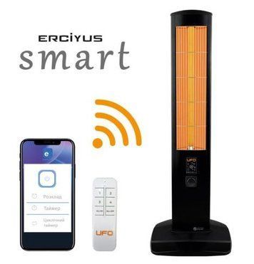 Інфрачервоний обігрівач UFO Erciyus Smart 2300 2.3 кВт, до 28 м2, колонного типу, IP24, мех. керування, пульт ДК, Wi-Fi UFO_ERCIYUS_SMART_2300 фото