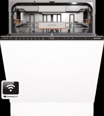 Посудомийна машина Gorenje вбудовувана, 16компл., A+++, 60см, інвертор,Wi-Fi, AquaStop, сенсорн.упр, 3и кошики, білий GV673B66 фото