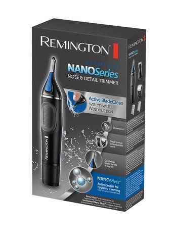 Тример Remington Nano Series Lithium, для носа та вух, ААx1, насадок-4, сталь, чорно-синій NE3870 фото