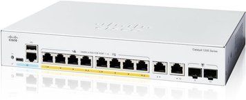 Комутатор Cisco Catalyst 1200 8xGE, PoE, Ext PS, 2x1G Combo C1200-8P-E-2G фото
