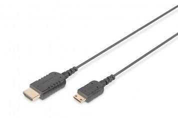 Кабель DIGITUS HDMI-miniHDMI (AM/СM), Ultra HD, 2.0м, чорний DB-330121-020-S фото
