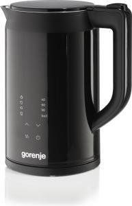 Електрочайник Gorenje 1.7л, подвійні стінки, LED дисплей, Strix контроль, чорний K17DWDII фото