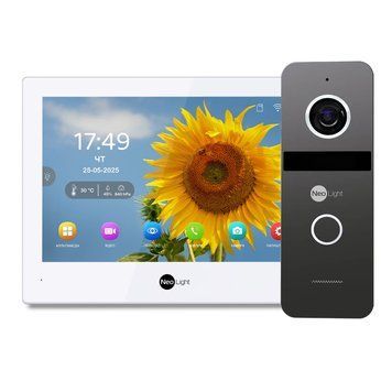 Комплект Neolight ALPHA Hybrid IP KIT Graphite: гібридний відеодомофон 8" з Wi-Fi, 2 Мп відеопанель та PoE адаптер для панелі виклику 301774 фото