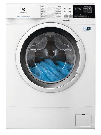 Стиральная машина Electrolux фронтальная, 6кг, 1000, A+++, 41см, дисплей, белый EW6S406WU фото