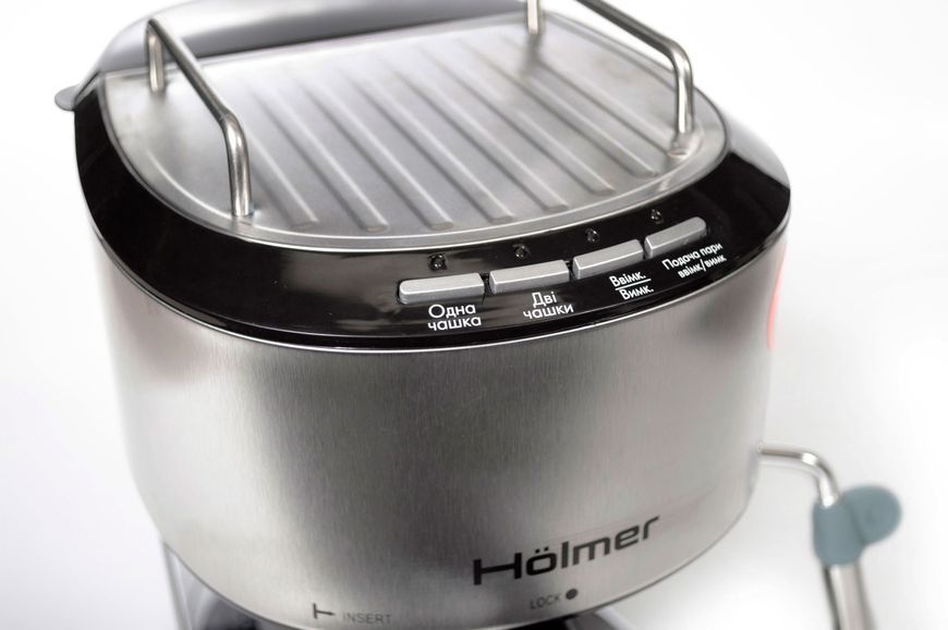 Кавоварка Еспрессо ріжкова H&ouml;lmer HCM-105 тиск помпи 15 бар. з двома кавовими фільтрами HCM-105  фото