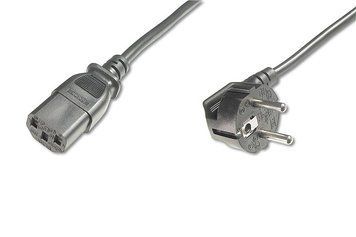 Кабель питания DIGITUS Schuko 90/M - C13/F, 5м, черный AK-440100-050-S фото