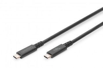 Кабель DIGITUS USB-C > USB-C заряджання/синхронізації, Type-C, 1м, чорний AK-300343-008-S фото