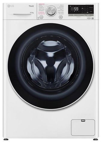 Стиральная машина LG фронтальная, 10.5кг, 1400, A+++, 57см, дисплей, пар, инвертор, белый F4V5RS0WW фото