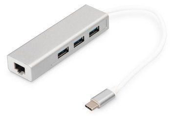 Концентратор DIGITUS USB-C - USB 3.0 3 Port Hub + Gigabit Ethernet DA-70255 фото