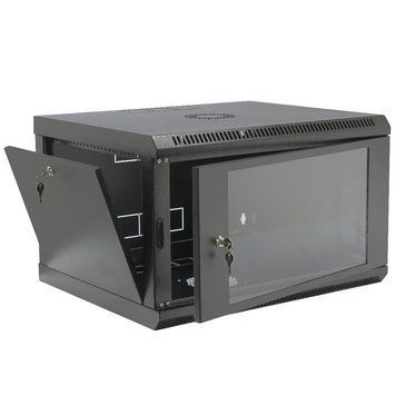 Шкаф 6U, 600х400х373 мм (ШxГxВ), L-type, акриловое стекло, черный UA-MGSW1L64B фото