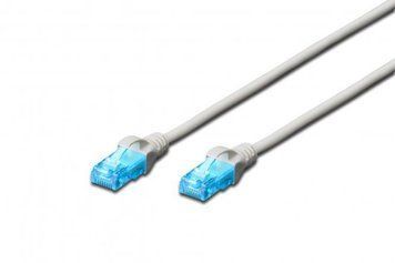 Патч-корд 2E CAT 5e, UTP, 1м, 26AWG, RJ45, 7/0.16, Cu, LSZH, серый 2E-PC5ECU-1LSZH-GRY фото