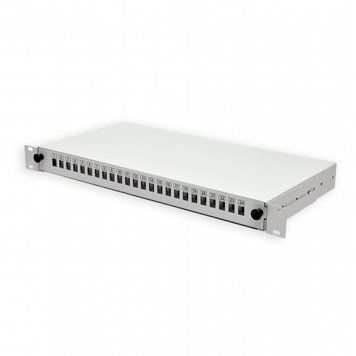 Патч-панель 24 порта SC-Simpl./LC-Dupl./E2000, пустая, кабельные вводы для 4 x PG11, 1U, серая UA-FOP24SCS-G фото