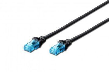 Патч-корд 2E CAT 5e, UTP, 1м, 26AWG, RJ45, 7/0.16, Cu, LSZH, черный 2E-PC5ECU-1LSZH-BL фото