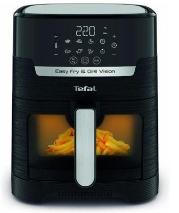 Мультипіч Tefal Easy Fry&Grill Vision Window, 1550Вт, чаша-4.2л, сенсорне керув., 10 програм, з віконцем, пластик, чорний EY506810 фото