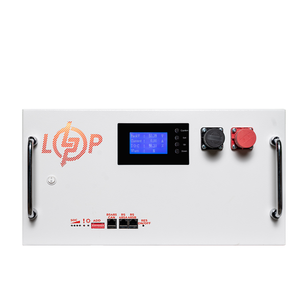 Аккумулятор LP LiFePO4 51,2V - 280 Ah (14336Wh) (BMS SP 200A/100А) RM RS485/CAN LCD WH LP38155 фото