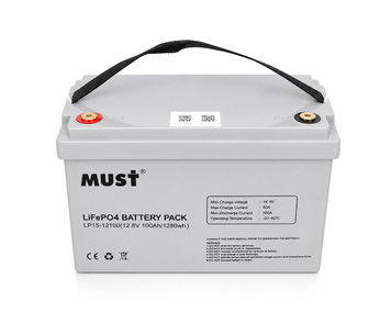 Акумуляторна батарея Must LiFePO4 LP15-12100 12,8V 100Ah, 1,28kWh, BMS50A@4S, 6000 cycles, 339x185x218, 12kg LP15-12100 фото