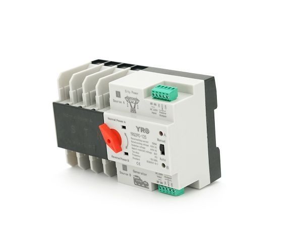 Автомат ввода резерва (АВР) четырехполюсный YRQ2PC-125, 400V/125A на DIN-рейку для генераторов YRQ2PC-125-4P фото