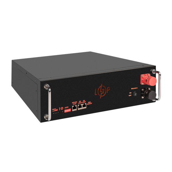 Акумулятор LP LiFePO4 51,2V - 100 Ah (5120Wh) (BMS SP 100A/50А) RM RS485/CAN LCD BL (38135) LP38135 фото