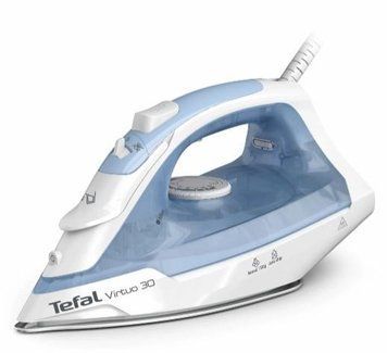 Утюг Tefal Virtuo 30, 1800Вт, 240мл, паровой удар -120гр, постоянный пар - 27гр, керам. подошва, бело-голубой FV2C41E0 фото