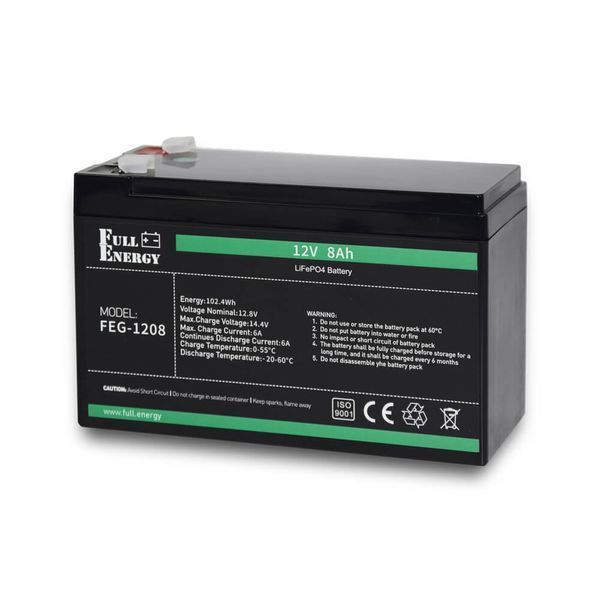 Комплект безперебійного живлення БП Faraday Electronics UPS 35W Smart ASCH PL (LFP) + літієвий (LiFePO4) акумулятор 12В 8А&middot;год Full Energy FEG-128 302776 фото